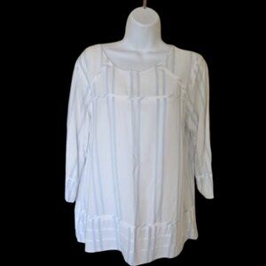 LEE RIDERS White and Blue Cotton Blouse Size XL ---
